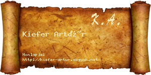 Kiefer Artúr névjegykártya